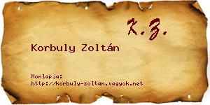 Korbuly Zoltán névjegykártya
