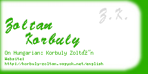 zoltan korbuly business card